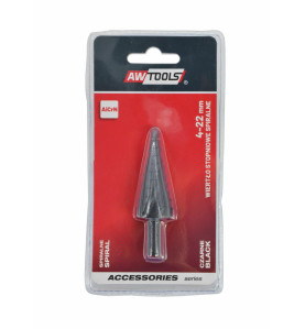 WIERTŁO STOPNIOWE SPIRALNE/ 4-22mm/ AICrN/ CZARNE