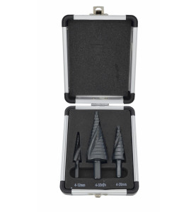 HSS-AlCrN SPIRAL STEP DRILL BIT SET 3pcs 4-32mm