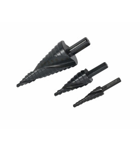 HSS-AlCrN SPIRAL STEP DRILL BIT SET 3pcs 4-32mm