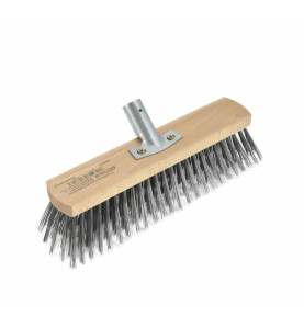 STEEL WIRE BRISTLE WOODEN BROOM HEAD 30cm