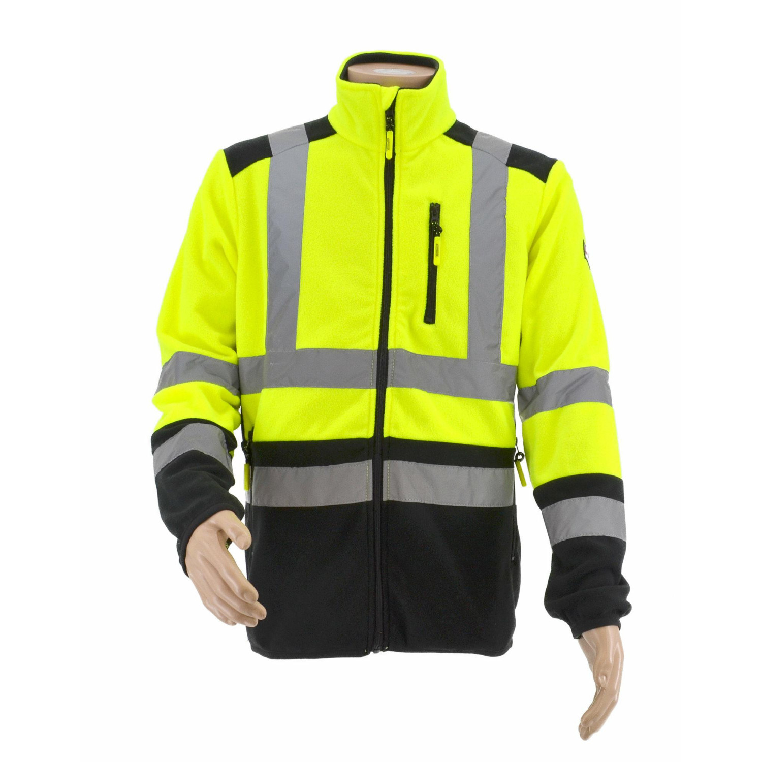 HI-VIS WORK FULL-ZIP FLEECE SWEATSHIRT T3 FLUO YELLOW/ S