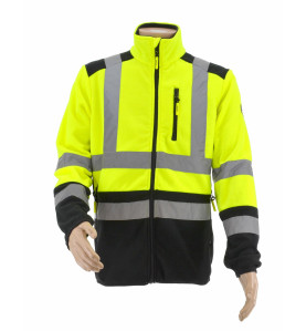 HI-VIS WORK FULL-ZIP FLEECE SWEATSHIRT T3 FLUO YELLOW/ S