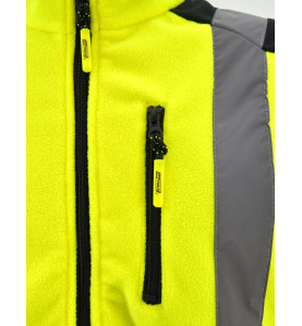 HI-VIS WORK FULL-ZIP FLEECE SWEATSHIRT T3 FLUO YELLOW/ S