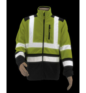HI-VIS WORK FULL-ZIP FLEECE SWEATSHIRT T3 FLUO YELLOW/ M