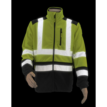 HI-VIS WORK FULL-ZIP FLEECE SWEATSHIRT T3 FLUO YELLOW/ 2XL