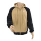 WORK FULL-ZIP HOODIE T6 BEIGE-BLACK/ L