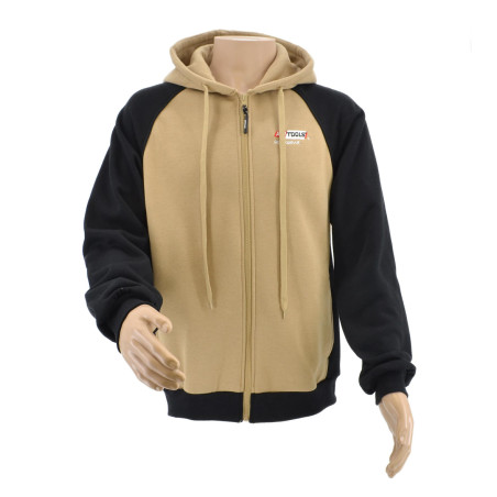 WORK FULL-ZIP HOODIE T6 BEIGE-BLACK/ XL