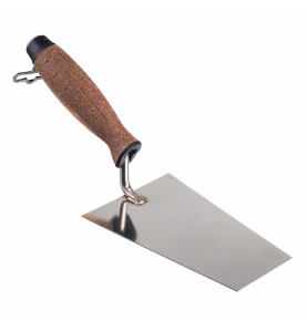 STAINLESS STEEL TRAPEZOID BUCKET TROWEL 150mm/ CORK HANDLE