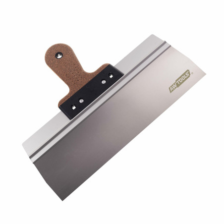 STAINLESS STEEL FACADE TAPING KNIFE 250/ 90mm/ CORK HANDLE