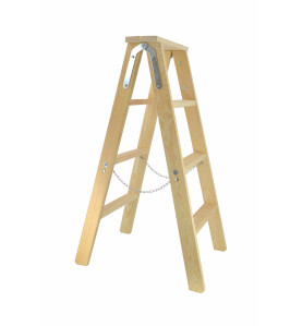 WOODEN DOUBLE-SIDED STEP-STOOL LADDER 2x3 150kg