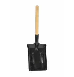 MEDIUM METAL COAL SCOOP 14x22cm/ WOODEN SHAFT