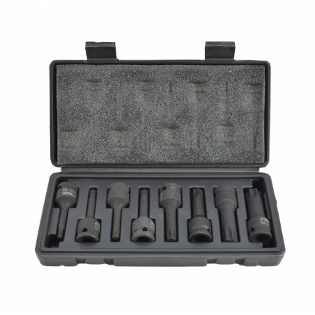 1/2" TORX IMPACT SOCKET SET T30-T80 8pcs BLACK LINE