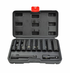 ZESTAW NASADEK UDAROWYCH 1/2" DŁUGIE 8-21mm 11cz. BLACK LINE