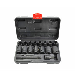 1/2" DRIVE IMPACT SOCKET BIT 8-24mm 15pcs BLACK LINE