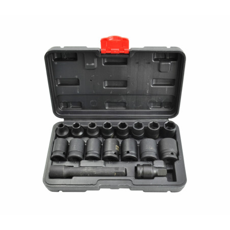 1/2" DRIVE IMPACT SOCKET BIT 8-24mm 15pcs BLACK LINE