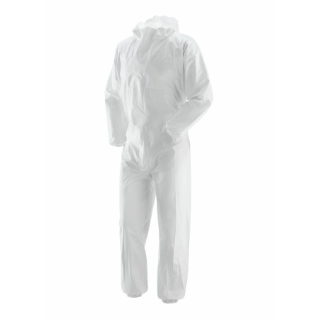 DISPOSABLE COVERALL w/ INTEGRATED HOOD/ M
