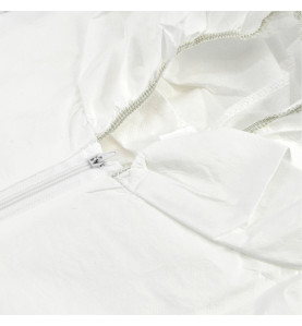 DISPOSABLE COVERALL w/ INTEGRATED HOOD/ L