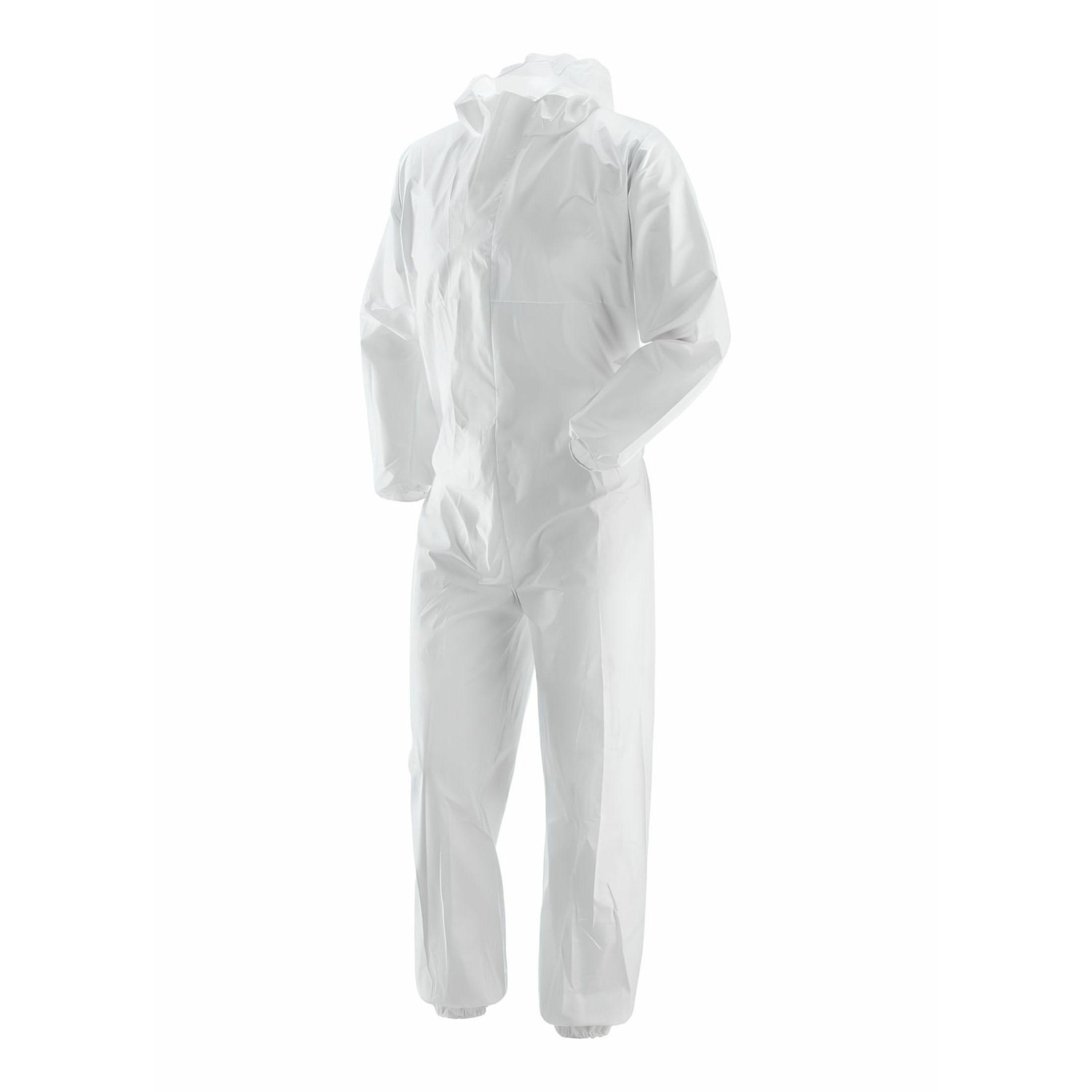 DISPOSABLE COVERALL w/ INTEGRATED HOOD/ L