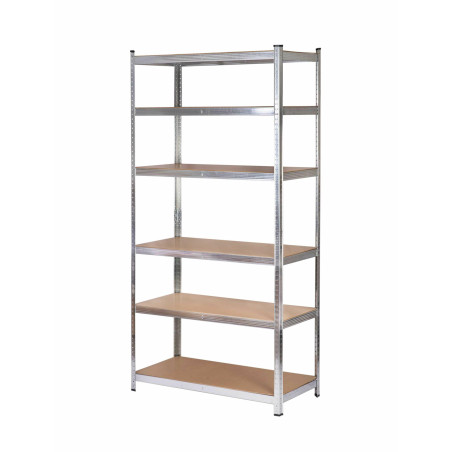 6-TIER SCREWLESS SHELVING UNIT 200x90x40cm 300kg