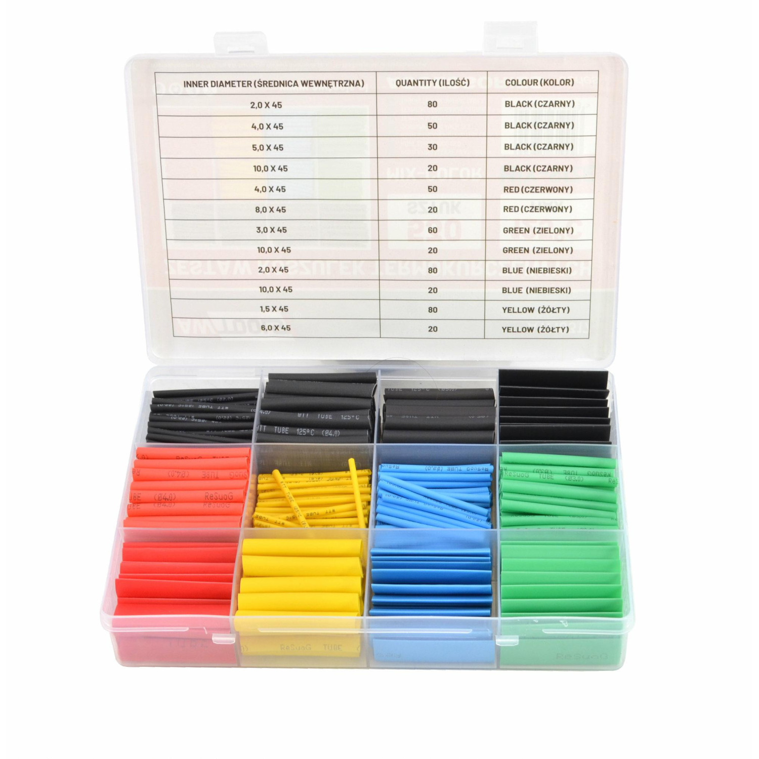HEAT SHRINK SLEEVE ASSORTMENT SET 530pcs
