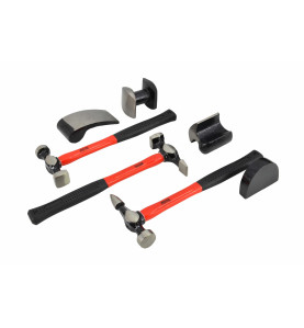 SHEET METAL HAMMER SET 7pcs/ STORAGE CASE/ BLACK LINE