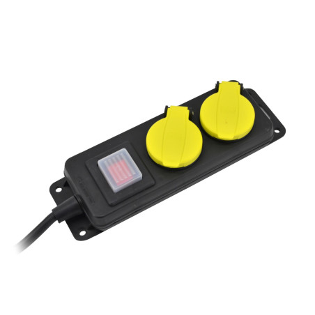 WORKSHOP EXTENSION LEAD/ ON-OFF SWITCH/ GROUNDED/ 2-WAY x 5.0m IP44 3x1.5mm
