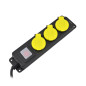 WORKSHOP EXTENSION LEAD/ ON-OFF SWITCH/ GROUNDED/ 3-WAY x 3.0m IP44 3x1.5mm BLACK-YELLOW