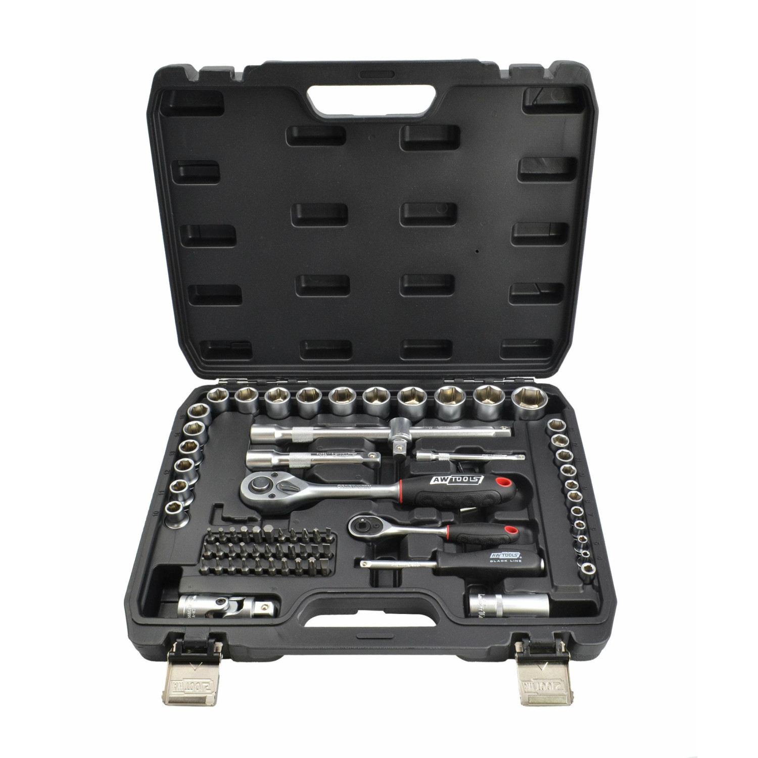 1/4" 1/2" SOCKET & RATCHET WRENCH SET 72pcs/ BLACK LINE 1/4" 1/2" SOCKET & RATCHET WRENCH SET 72pcs/ BLACK LINE