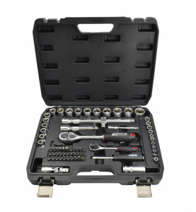 1/4" 1/2" SOCKET & RATCHET WRENCH SET 72pcs/ BLACK LINE