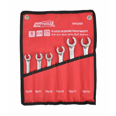 ZESTAW KLUCZY PŁASKICH PÓŁOTWARTYCH KPL.6szt.