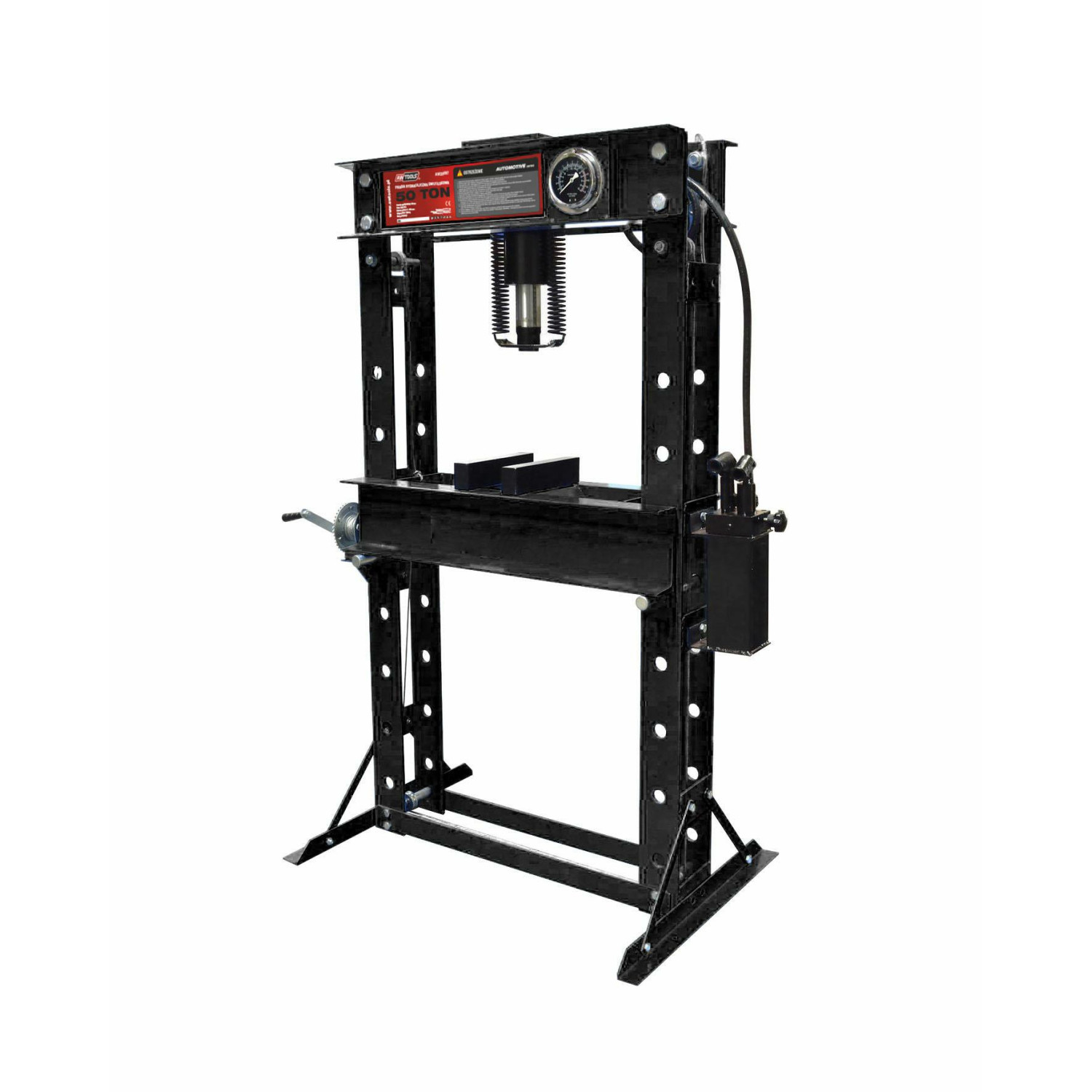 HYDRAULIC WORKSHOP PRESS 50T w/ PRESSURE GAUGE & DOUBLE PUMP