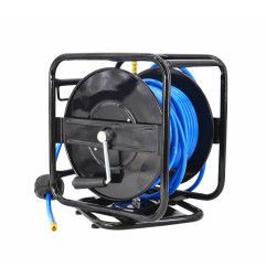 HAND CRANK AUTO RETRACTABLE AIR HOSE REEL 8x12mm x 30m w/ 360° SWIVEL BASE