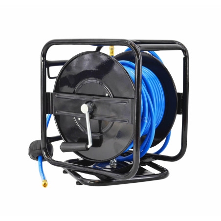 HAND CRANK AUTO RETRACTABLE AIR HOSE REEL 8x12mm x 30m w/ 360° SWIVEL BASE