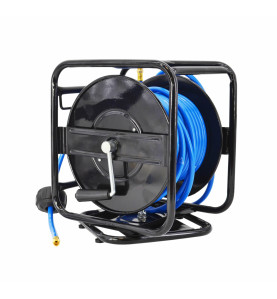 HAND CRANK AUTO RETRACTABLE AIR HOSE REEL 8x12mm x 30m w/ 360° SWIVEL BASE