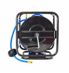 HAND CRANK AUTO RETRACTABLE AIR HOSE REEL 8x12mm x 30m w/ 360° SWIVEL BASE