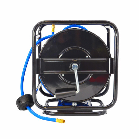 HAND CRANK AUTO RETRACTABLE AIR HOSE REEL 8x12mm x 30m w/ 360° SWIVEL BASE