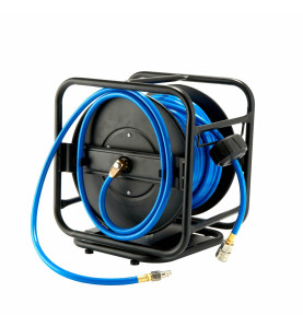 HAND CRANK AUTO RETRACTABLE AIR HOSE REEL 8x12mm x 30m w/ 360° SWIVEL BASE