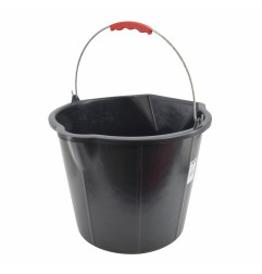 CONSTRUCTION BUCKET STRONG w/ POURING SPOUT 15L/ METAL HANDLE & PLASTIC GRIP
