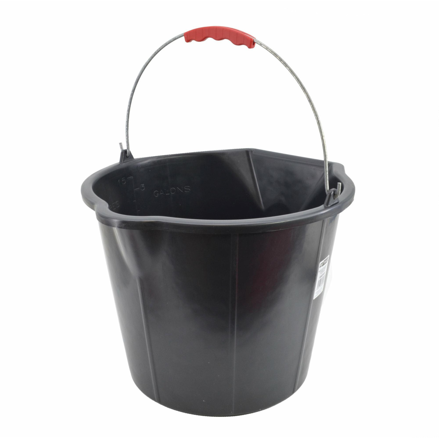 CONSTRUCTION BUCKET STRONG w/ POURING SPOUT 15L/ METAL HANDLE & PLASTIC GRIP