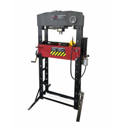 AIR-POWERED/ PNEUMATIC-HYDRAULIC WORKSHOP PRESS 50T w/ GAUGE & SAFETY GUARD