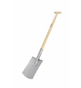 STEEL GARDEN REINFORCED DIGGING SPADE 20x30cm/ WOODEN SHAFT/ T-HANDLE