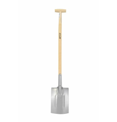 STEEL GARDEN REINFORCED DIGGING SPADE 20x30cm/ WOODEN SHAFT/ T-HANDLE
