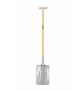 STEEL GARDEN REINFORCED DIGGING SPADE 20x30cm/ WOODEN SHAFT/ T-HANDLE