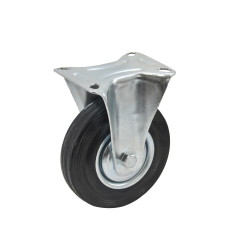 TROLLEY FIXED WHEEL WITH RUBBER TYRE 100mm
