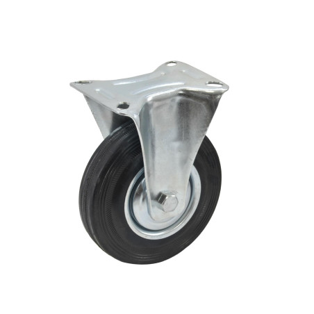 TROLLEY FIXED WHEEL WITH RUBBER TYRE 100mm