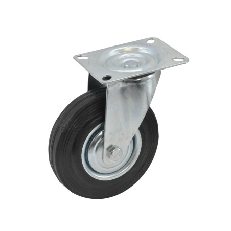 TROLLEY SWIVEL WHEEL WITH RUBBER TYRE 125mm