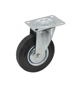 TROLLEY SWIVEL WHEEL WITH RUBBER TYRE 125mm