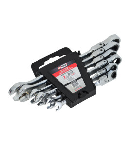 FLEX-HEAD RATCHET COMBINATION SPANNER SET 6pcs 8-19mm