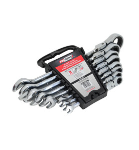 FLEX-HEAD RATCHET COMBINATION SPANNER SET 8pcs 8-22mm