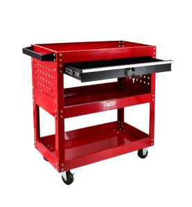 WÓZEK WARSZTATOWY METALOWY 3 POZIOMY Z SZUFLADĄ